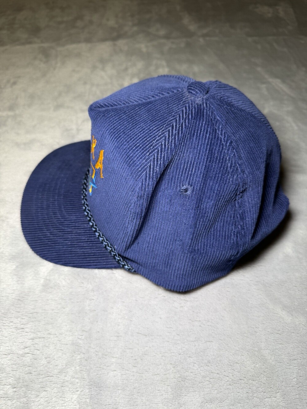 Vintage Alaska Snapback Trucker Hat Cap Corduroy Blue Eagle Outdoors One Size Ex - Picture 2 of 6